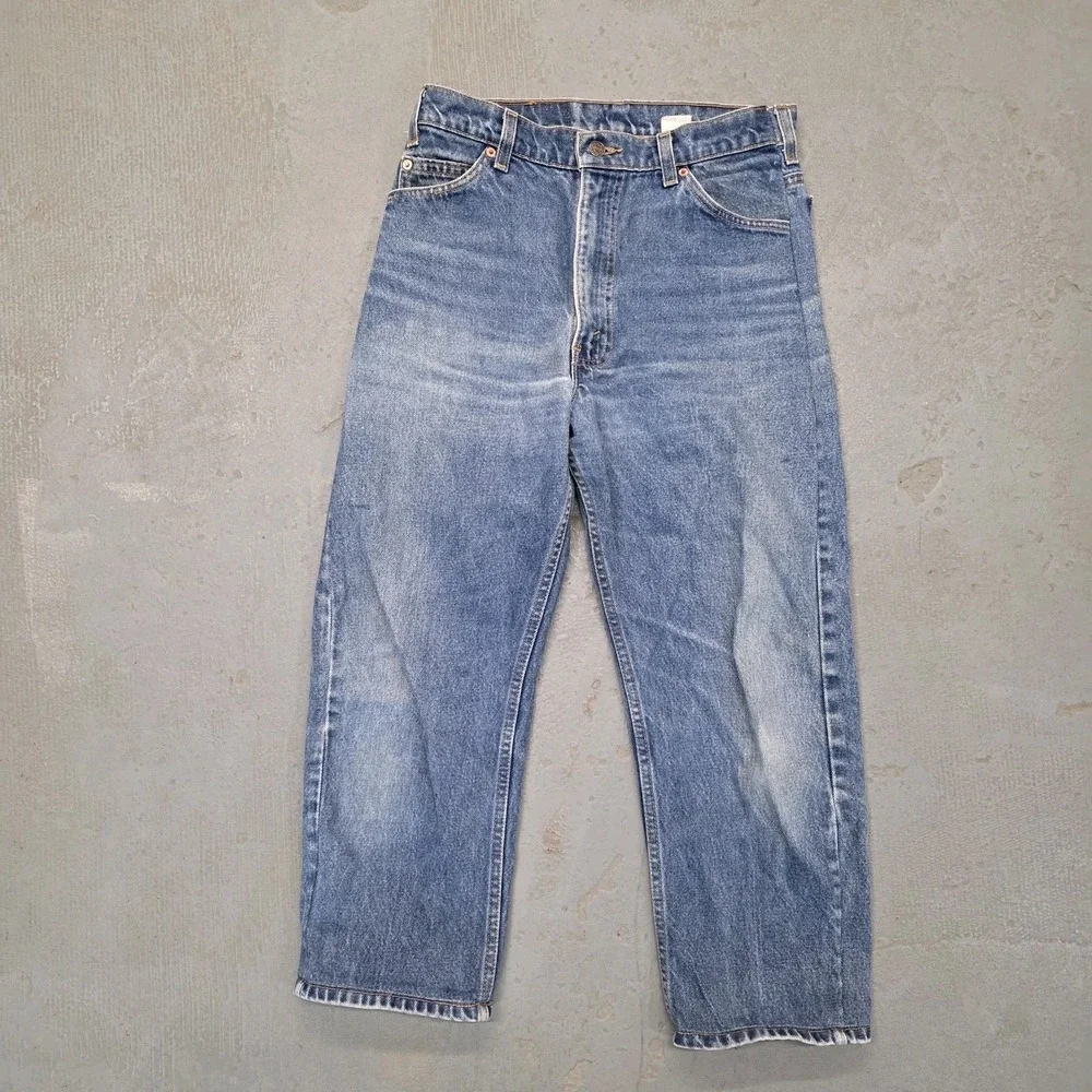 Vintage Levis 505 Mens 30X24 Blue Cotton Denim Jeans USA Made Altered